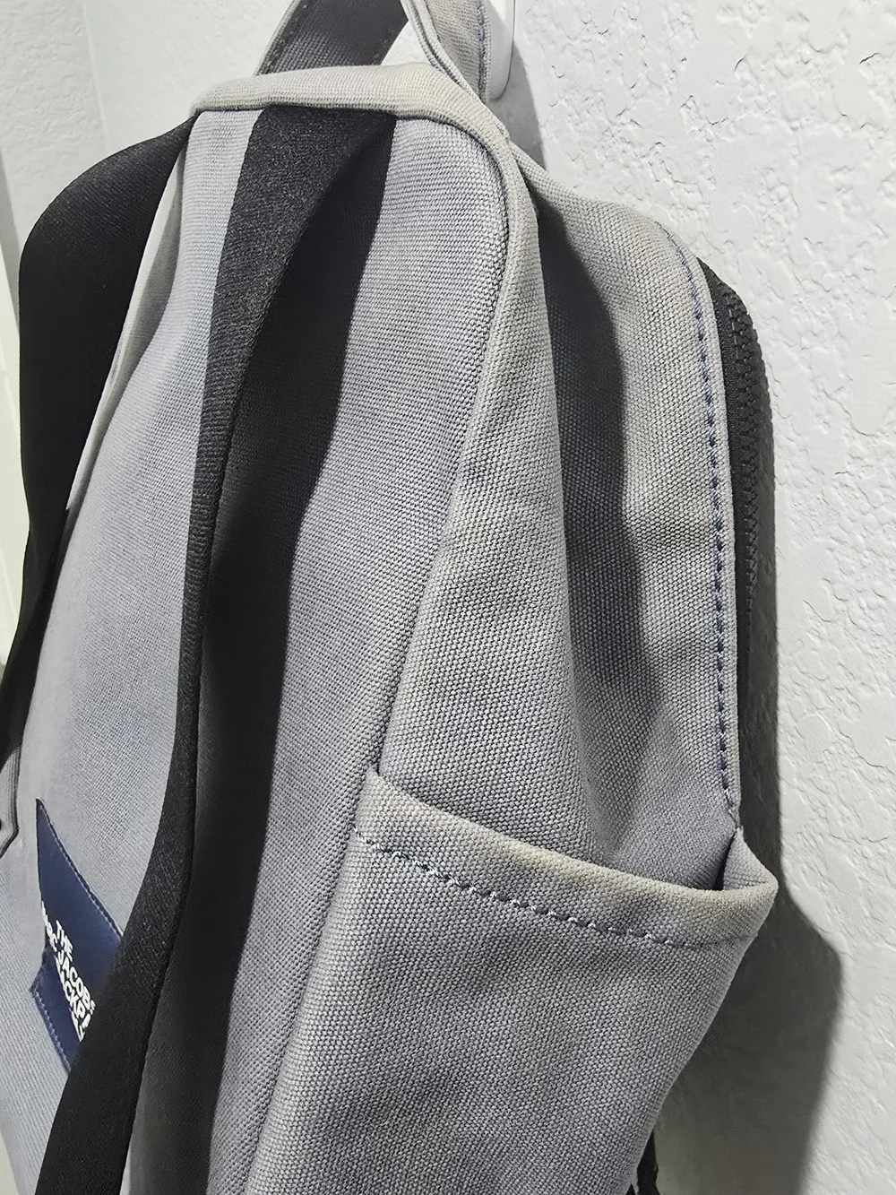 Marc Jacobs The Backpack Blue Denim Canvas Backpack Logo Zip Bookbag Travel